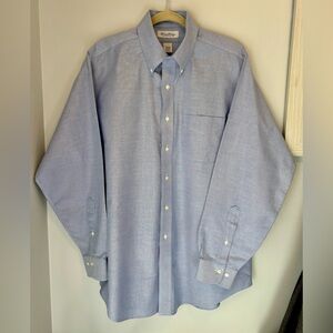 VTG Brooks Brothers Shirt Mens 16 1/2 34/35 Blue LS Cotton Non Iron Cotton